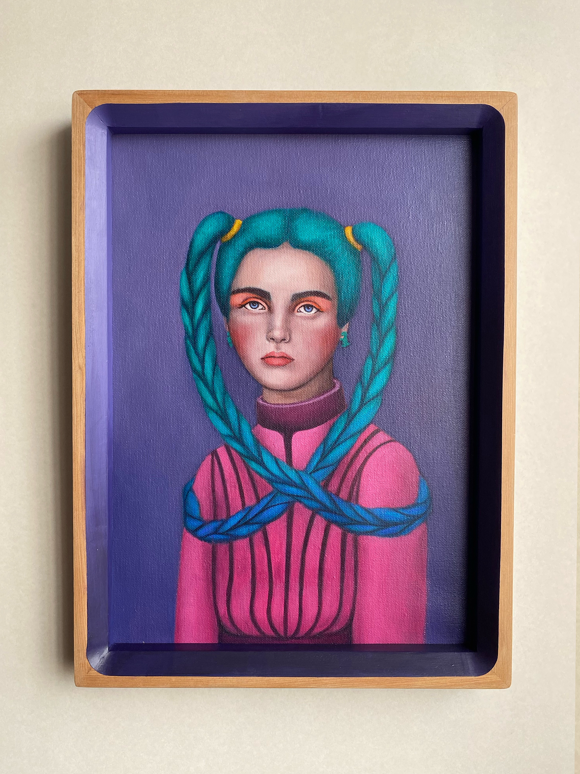 Violeta / Pintura al Óleo Original Enmarcada 1