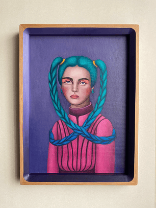 Violeta / Pintura al Óleo Original Enmarcada