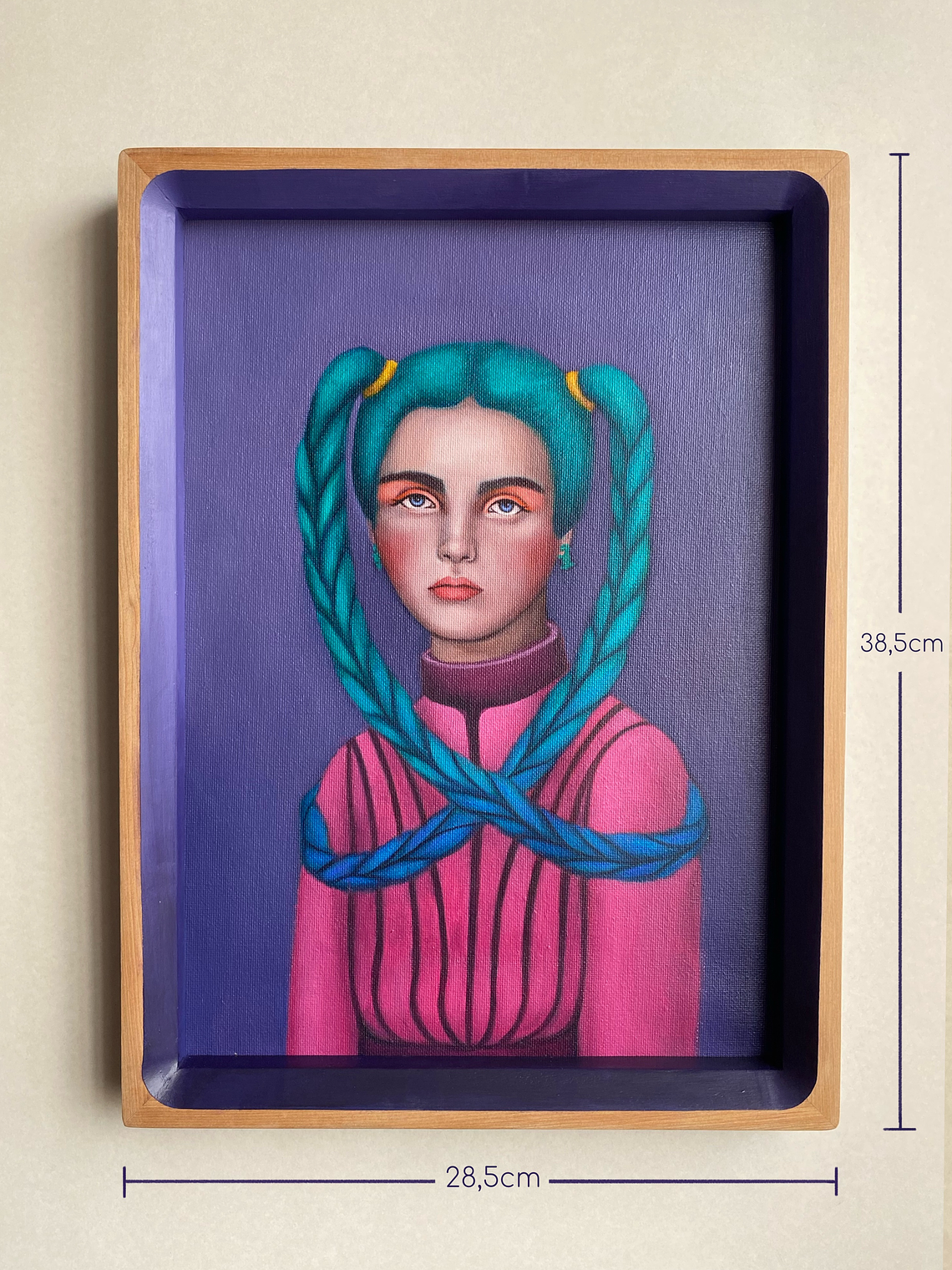 Violeta / Pintura al Óleo Original Enmarcada 6