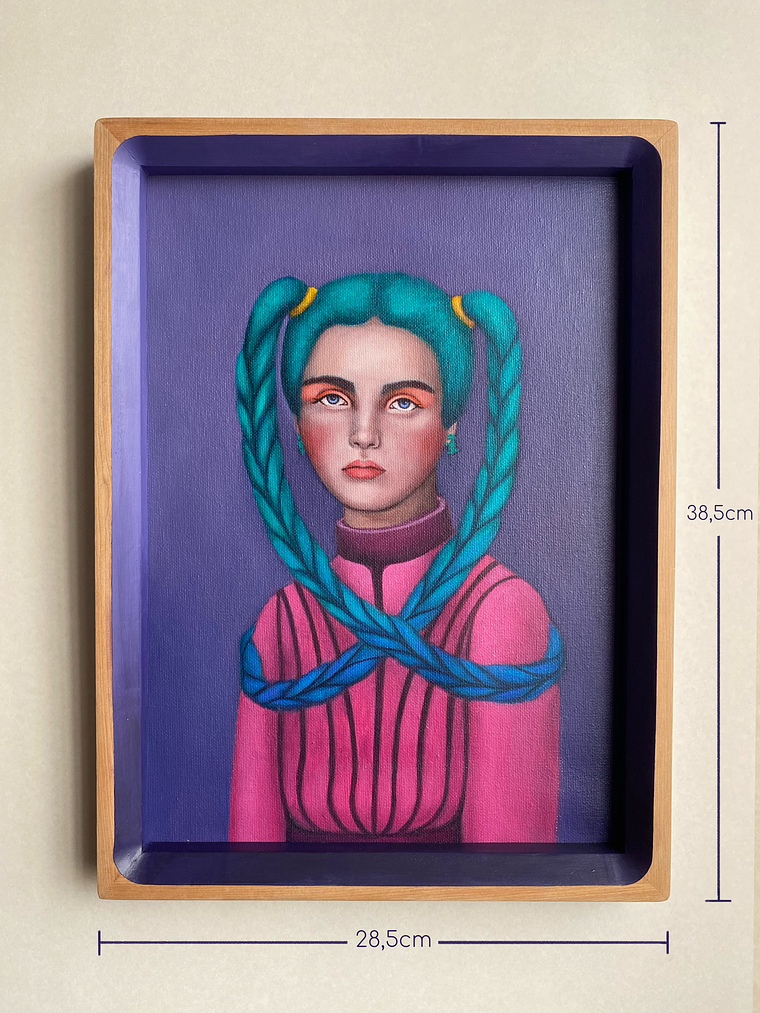 Violeta / Pintura al Óleo Original Enmarcada 6