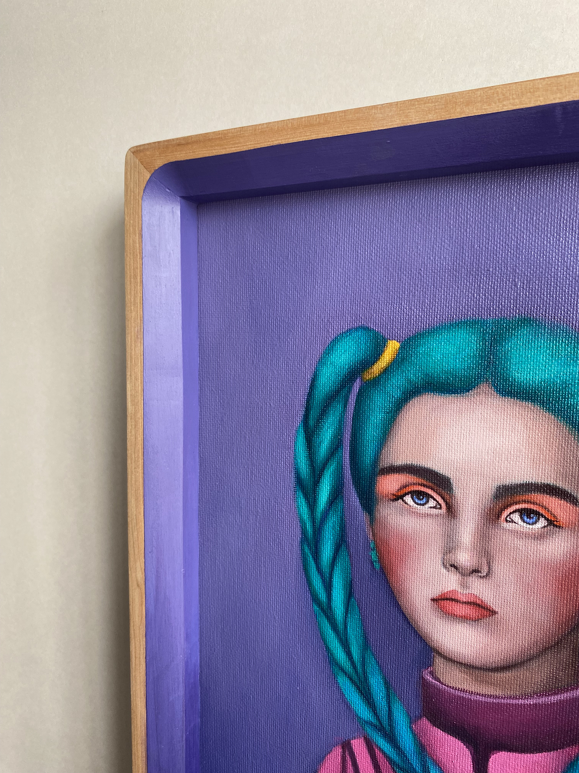 Violeta / Pintura al Óleo Original Enmarcada 4