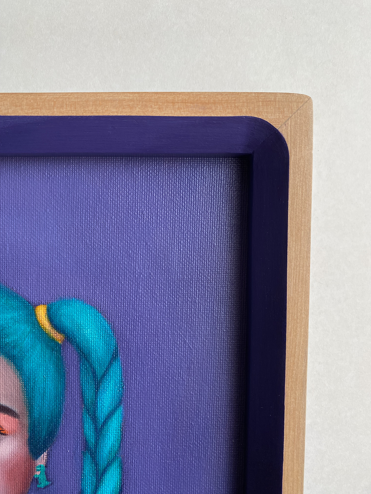 Violeta / Pintura al Óleo Original Enmarcada 5