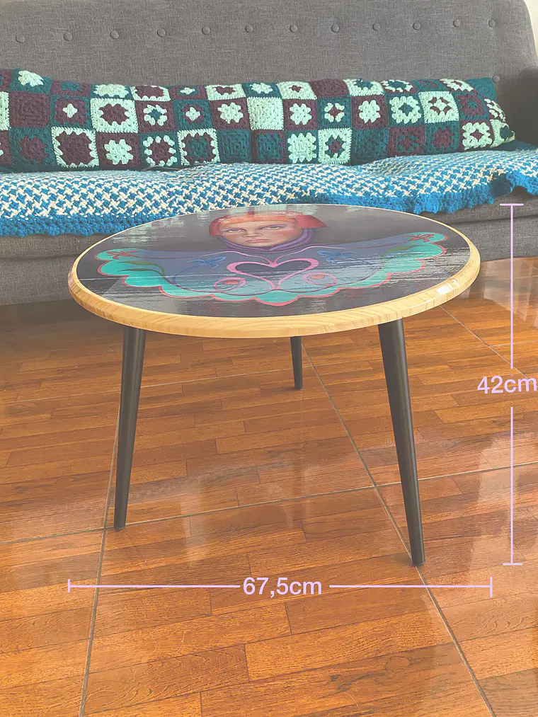 Mesa de centro pintada a mano  4