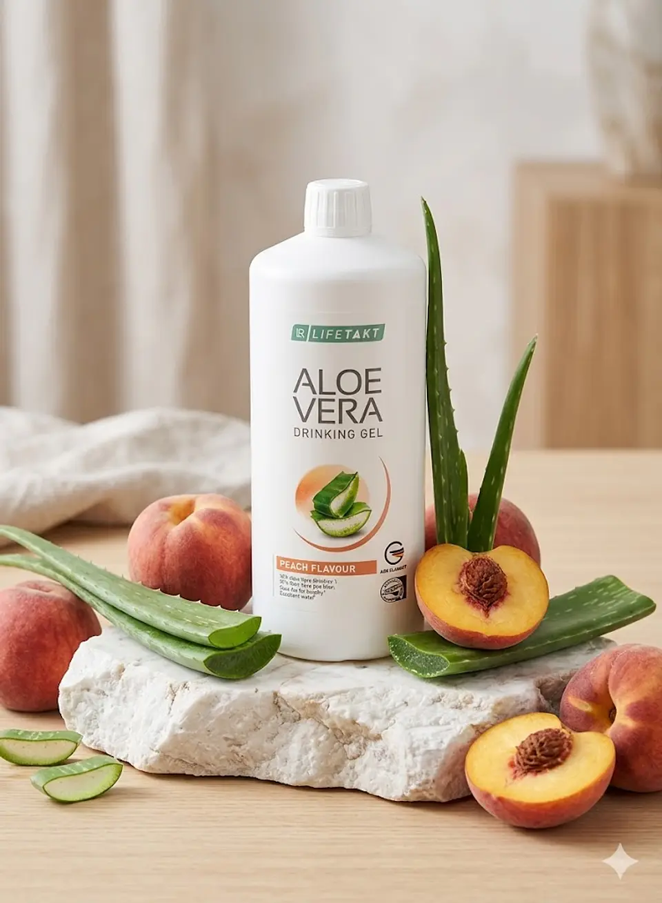 ​Gel de Aloé Vera Bebível Sabor Pêssego – 98% Puro e Sem Açúcares Adicionados 3