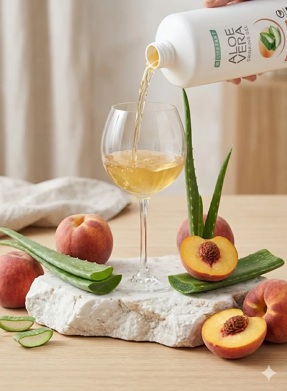 ​Gel de Aloé Vera Bebível Sabor Pêssego – 98% Puro e Sem Açúcares Adicionados 4