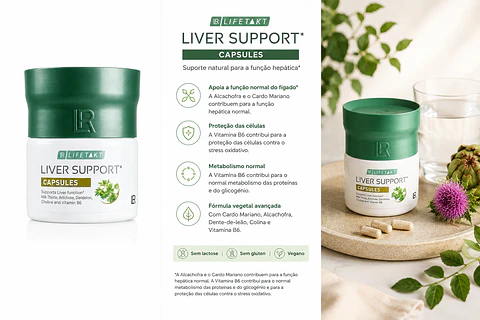 LR LIFETAKT Liver Support – Cápsulas com Colina, Vitamina B6 e Manganês | 30 cápsulas