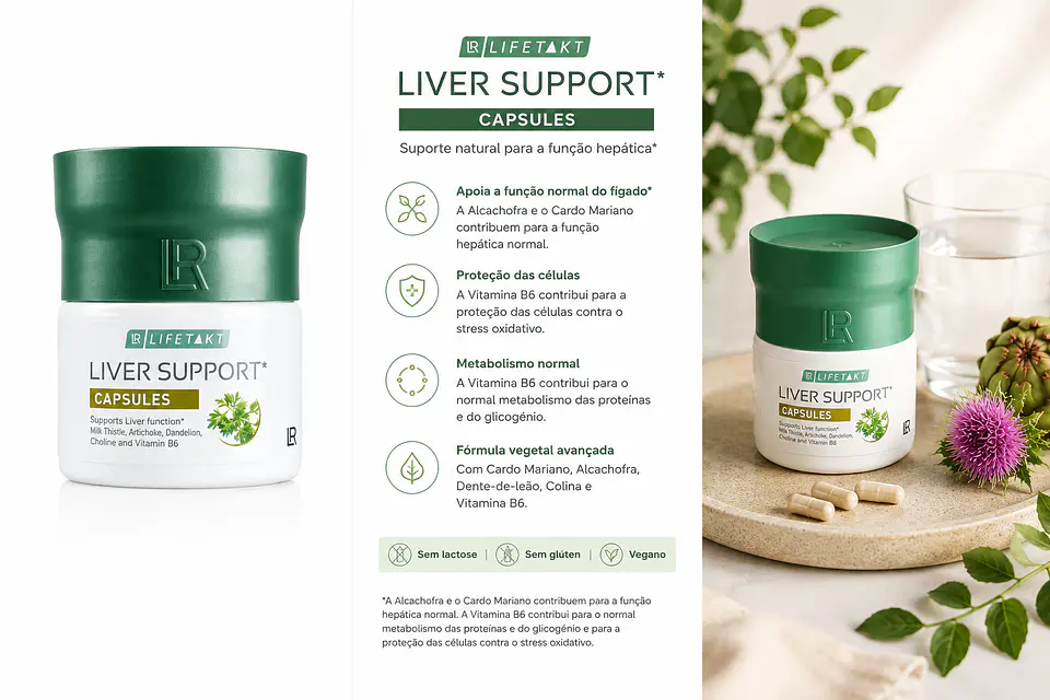 LR LIFETAKT Liver Support – Cápsulas com Colina, Vitamina B6 e Manganês | 30 cápsulas 2