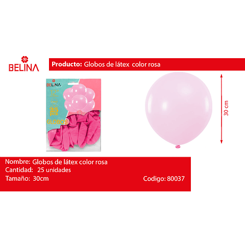 Globo de latex 25pcs 30cm rosa