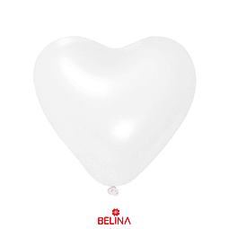 Globo de latex de corazón blanco 8pcs 23cm