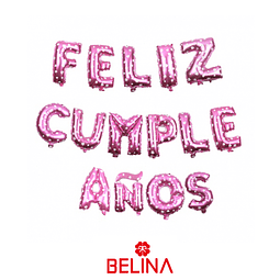 Globo letras feliz cumpleaños fucsia 16 pulgadas