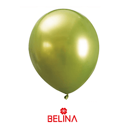 Globos de latex cromado verde 5pcs 30cm