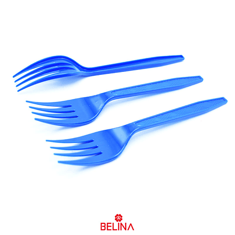 Tenedor plastico azul 12pcs