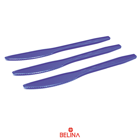 Cuchillo plastico morado 12pcs