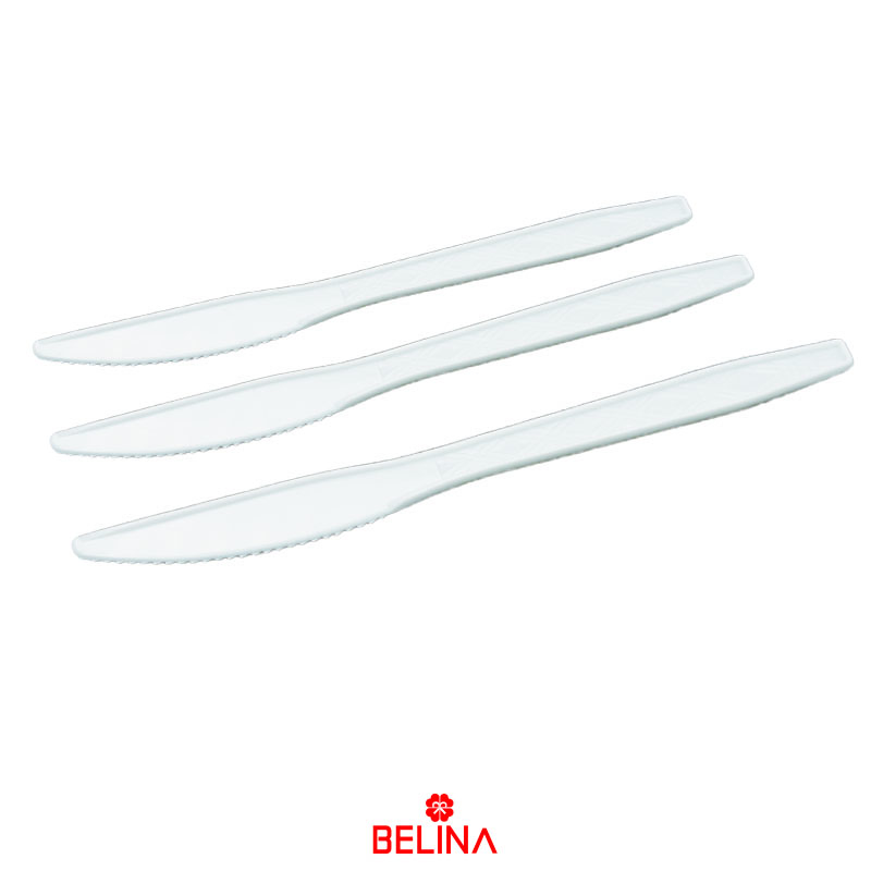 Cuchillos plasticos blancos 12pcs