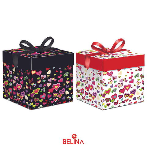 Caja de regalo plegable de corazones 30cm Diseño aleatorio