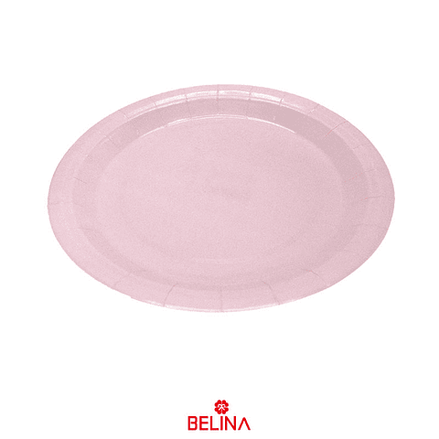 Plato de carton rosado 18cm 6PCS