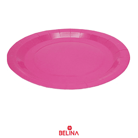 Plato de carton fucsia 23cm 6PCS