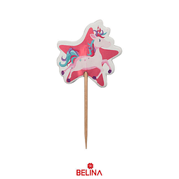 Topper con unicornio 12 piezas 8,5cm