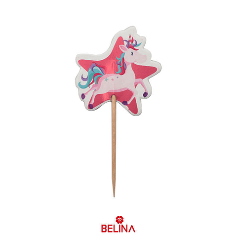 Topper con unicornio 12 piezas 8,5cm