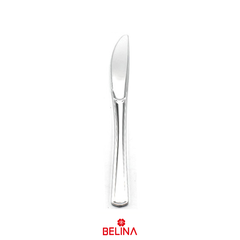 Cuchillo plástico plateado 20cm