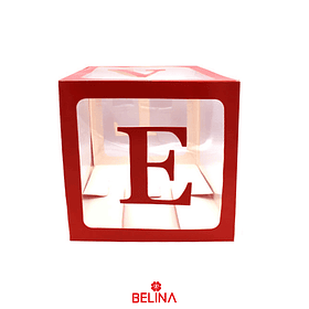 Caja Transparente Con Letras Love Color Rojo 1pc 30cm