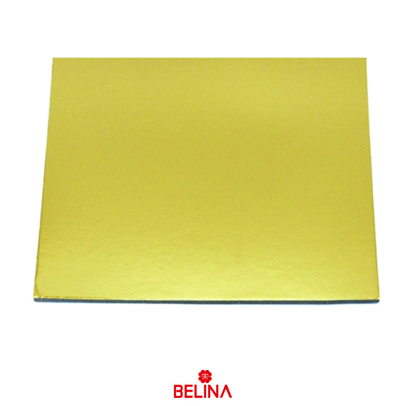 Base cuadrada gruesa oro 35cm 5mm
