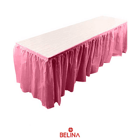 Faldon para mesa rosa