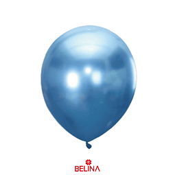 Globos de latex cromado azul 5pcs 30cm