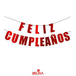 Guirnalda feliz cumpleaños 5m rojo metalizado