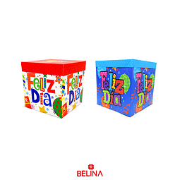 Caja de regalo plegable feliz dia 22cm Diseño aleatorio