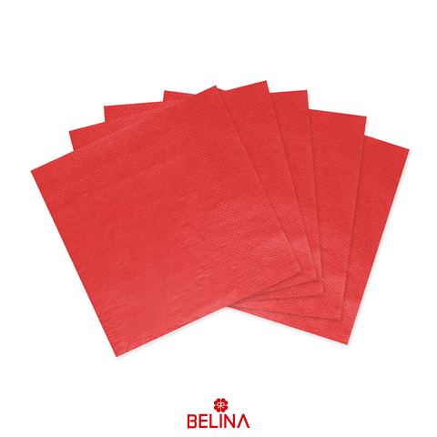 Servilletas de papel roja 16pcs 33x33cm
