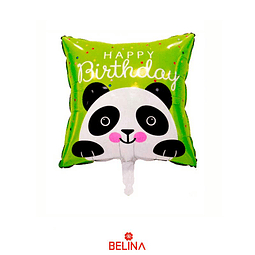 Globo metálico oso panda happy birthday