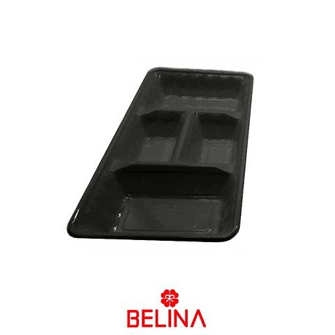 Bandeja rectangular negra 2pcs 35x18cm