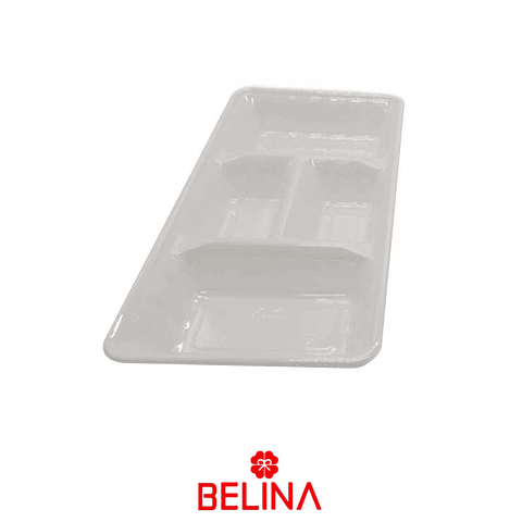 Bandeja rectangular blanca 2pcs 35x18cm