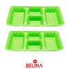 Bandeja rectangular verde 2pcs 35x18cm