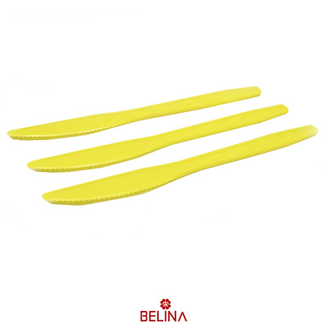 Cuchillo plastico amarillo 12pcs