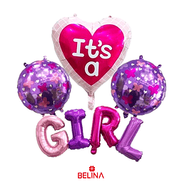 Set de globos its a girl 7pcs