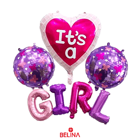 Set de globos its a girl 7pcs