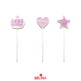 Velas corona/corazón/estrella 3pcs