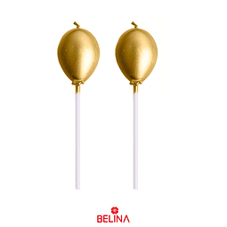 Velas globos color oro 4pcs