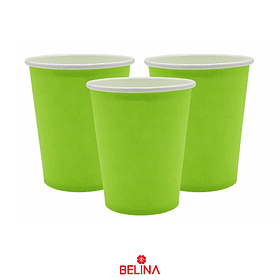 Vasos de cartón verde 6pcs