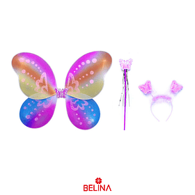 Conjunto de tres piezas mariposa arcoiris