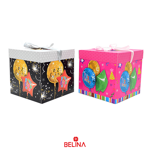 Caja de regalo plegable de globos 15cm Diseño aleatorio