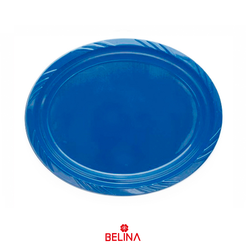 Bandeja plástica ovalada azul 5pcs
