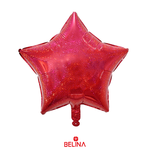 Globo estrella rojo tornasol 45x45cm