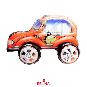 Globo metalizado 3d auto escarabajo anaranjado 57x38cm