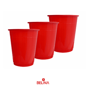 Vasos plásticos 250ml 25pcs rojo