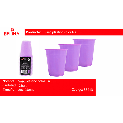 Vasos plásticos 250ml 25pcs lila