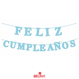 Guirnalda feliz cumpleaños celeste 15pcs 3m