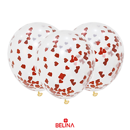 Globos de látex challa corazón 3pcs 30cm